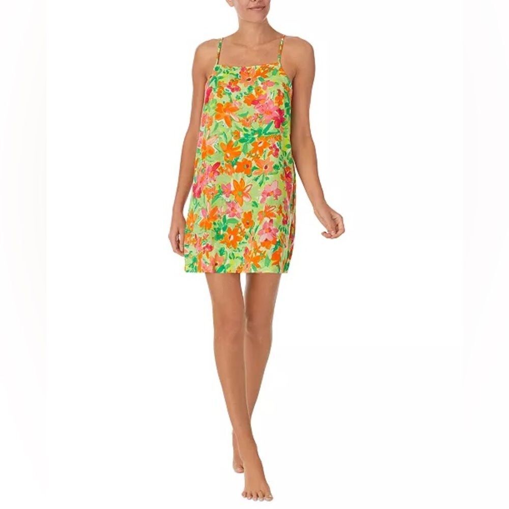 Sanctuary Women's Floral Satin Tie-Back Chemise Slip Dress Size Small